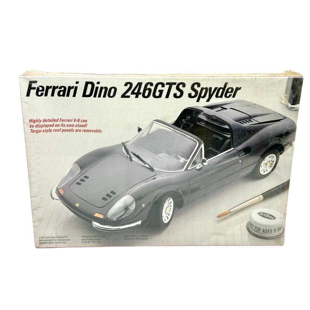 Testors Fujimi Ferrari Dino 246GTS Spyder 1 24 Scale Plastic Model Kit Unbuilt